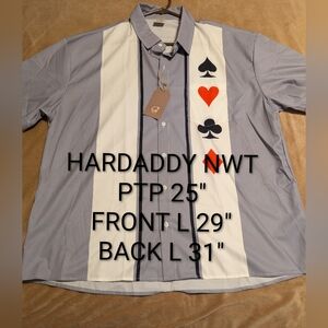 Men's Hardaddy Shirt with Card Suit Design NWT